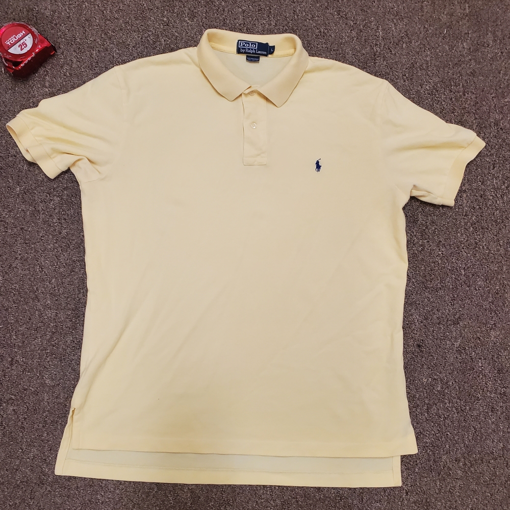 Polo by Ralph Lauren Yellow Polo Shirt with Navy Logo